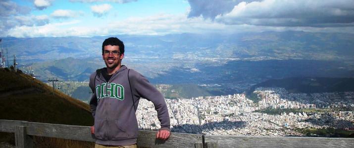 person overlooking quito