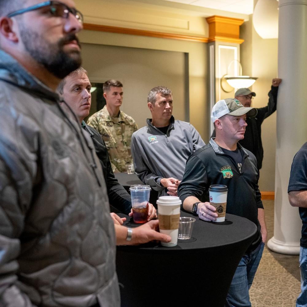 Student veterans participating in Veterans Lounge opening ceremony